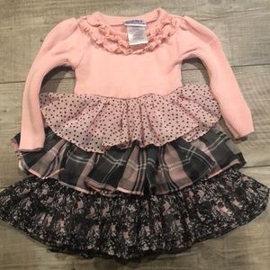 Blueberi Boulevard ruffle sweater dress